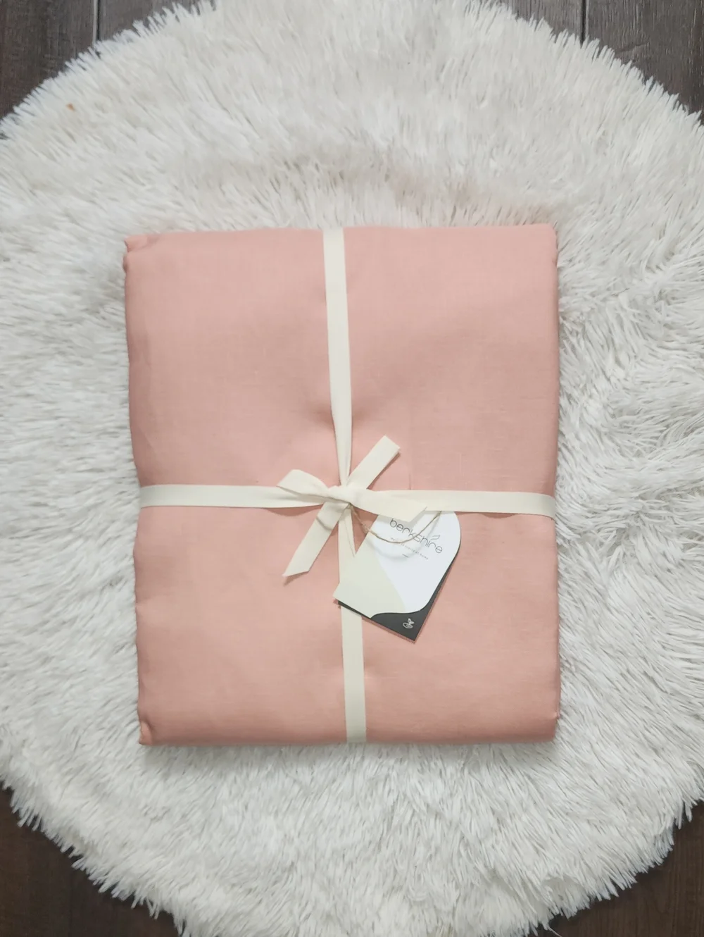 Berkshire 100% Linen Full/Queen Duvet and Pillowcase Set in a Dusty Rose Color